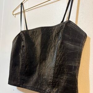 Forever 21 Black Faux Leather Camisole